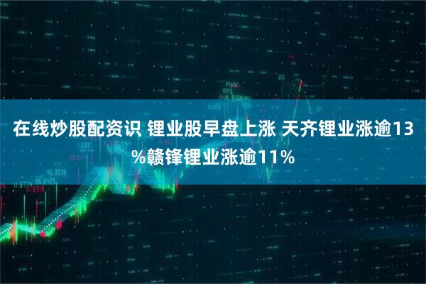 在线炒股配资识 锂业股早盘上涨 天齐锂业涨逾13%赣锋锂业涨逾11%